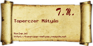 Toperczer Mátyás névjegykártya