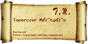 Toperczer Mátyás névjegykártya